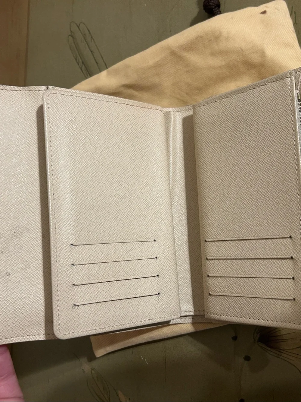 Louis Vuitton Portefeuille Alexandra Tri-fold Wallet, Damier Azur, White